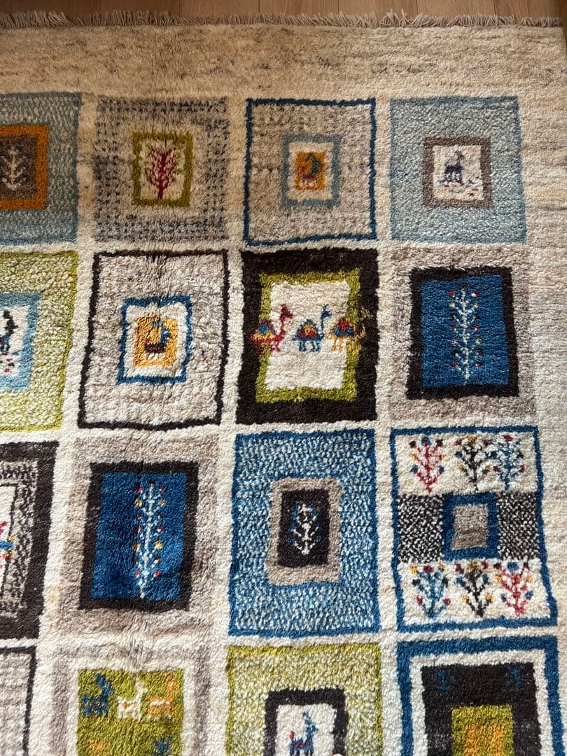 【専用】手織りギャッベ　美品！ 約200cm×150cm