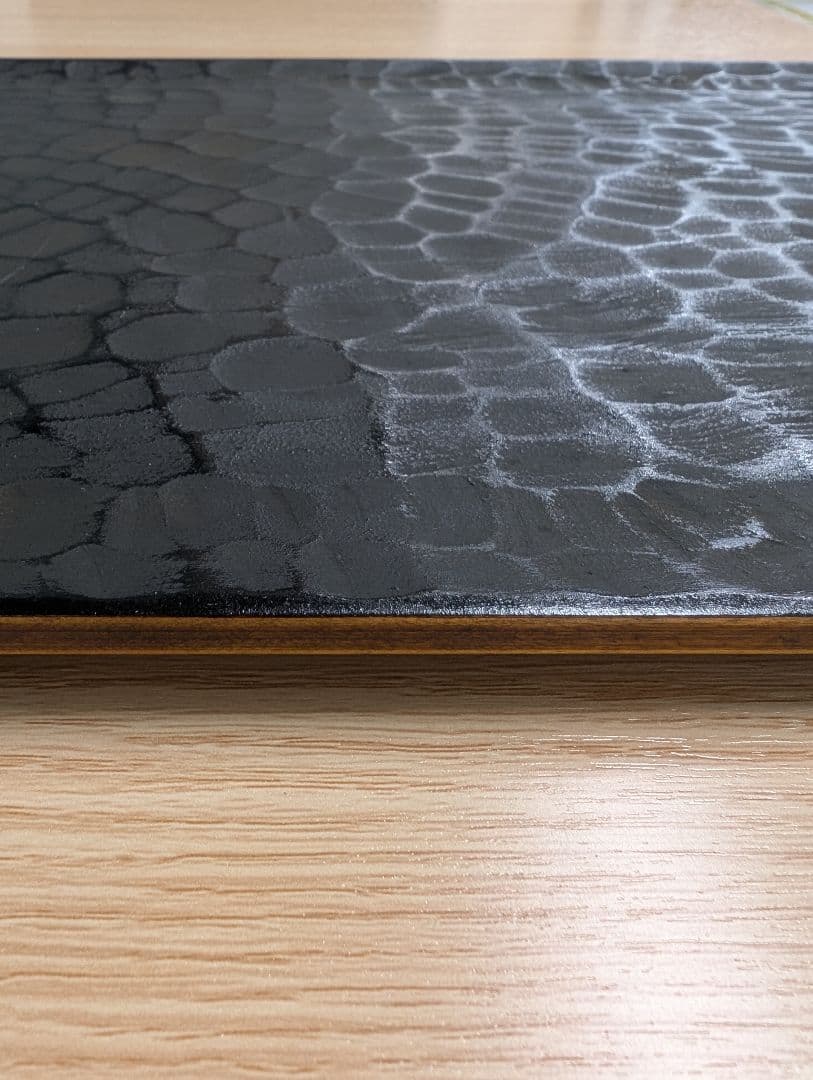 875 漆器 黒い盆 木目調