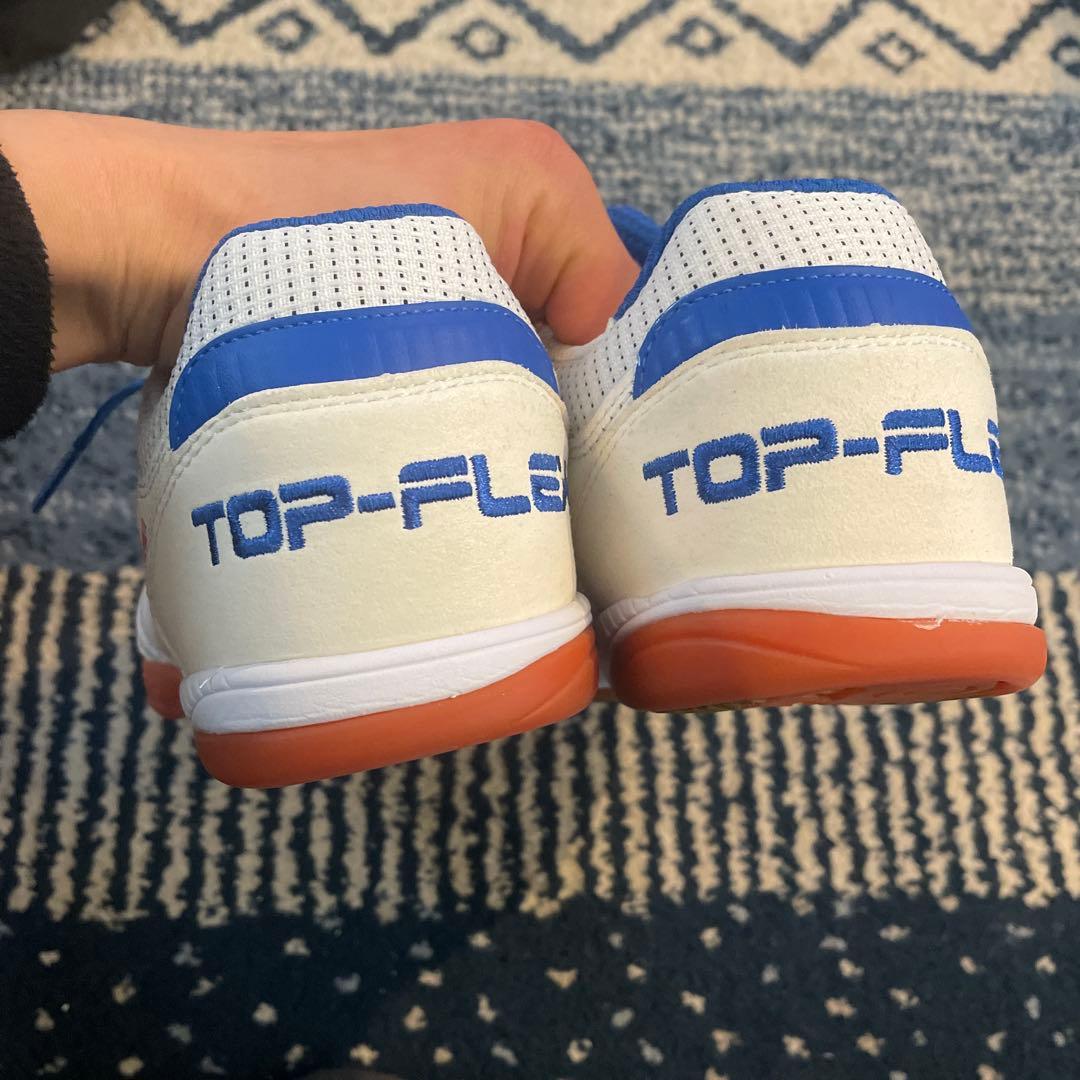 TOP-FLEX フットサルシューズ ホワイト/ブルー