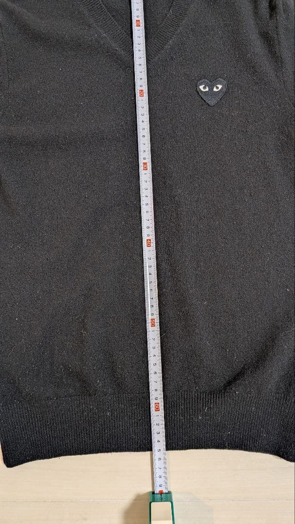 PLAY COMME des GARÇONS ブラック Vネックセーター S