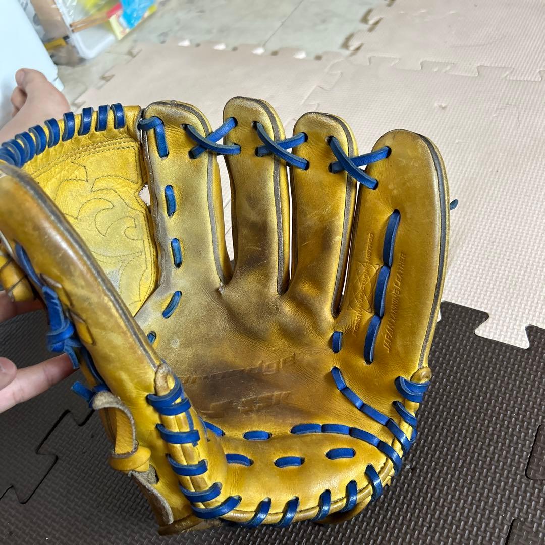 硬式野球グローブ イエロー/ブルー