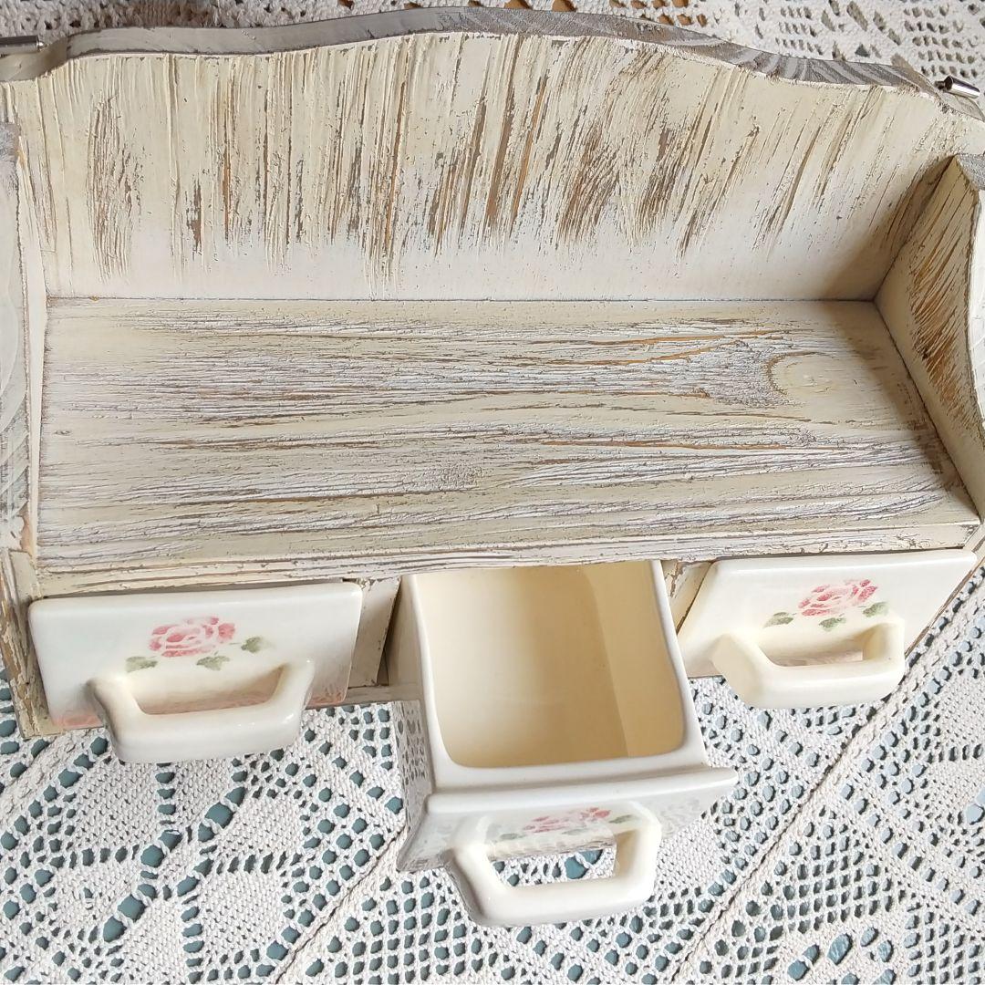 マニーローズ　木製小物入れ