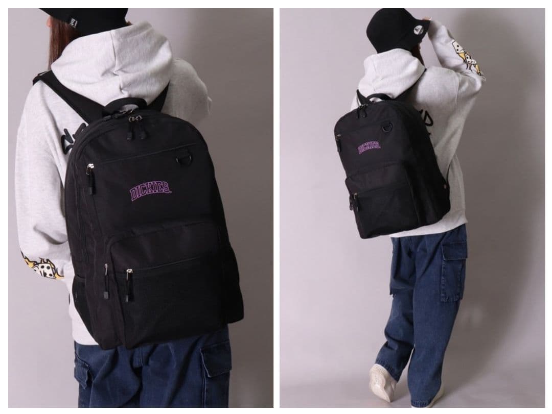 【DICKIES】ディッキーズアーチロゴスチューデントバックパック多収納ブラック