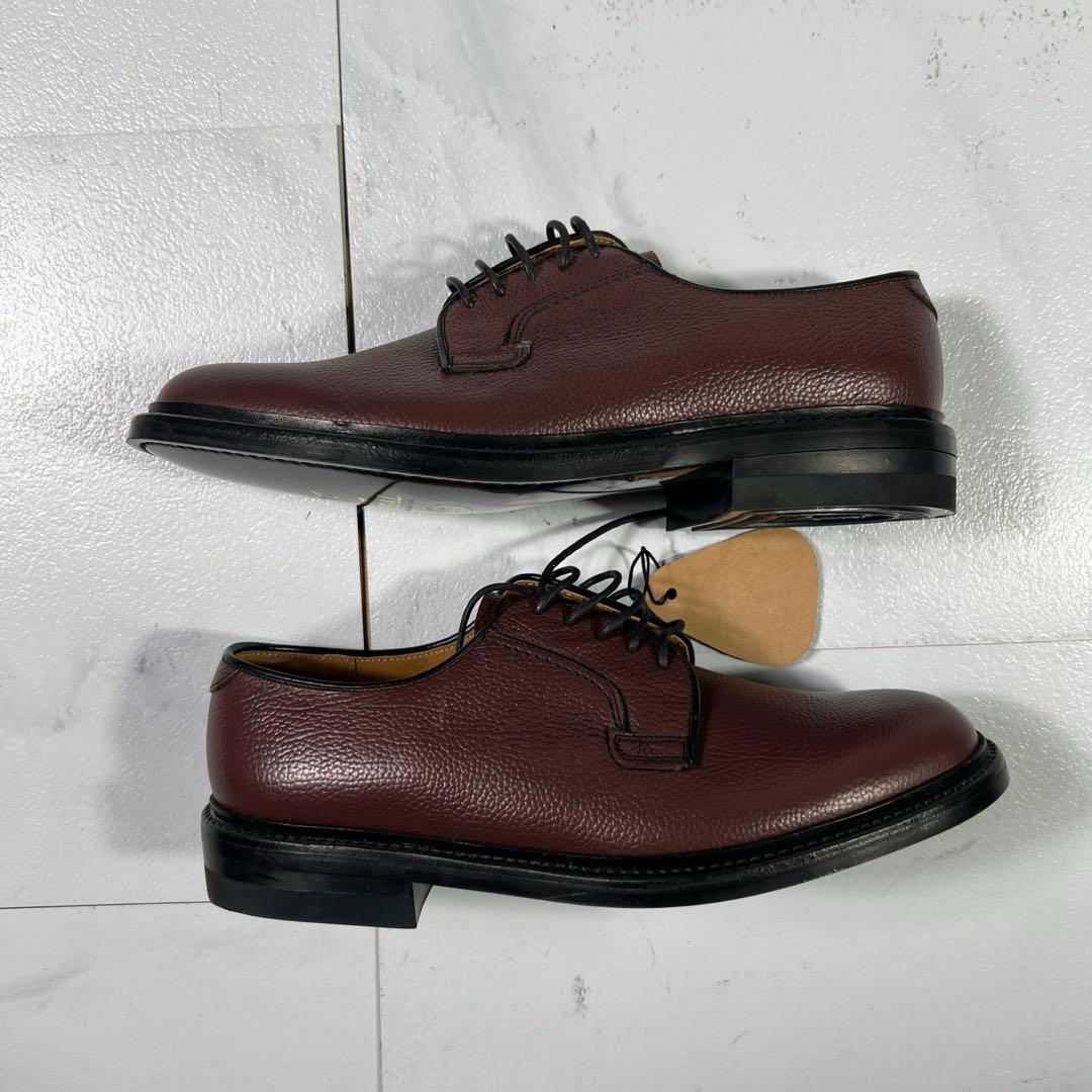 未使用品 REGAL リーガル プレーントウ 革底 ブラウン シボ革 24cm