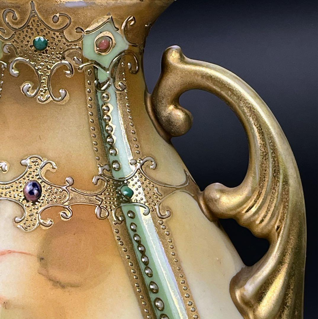 【美品】オールドノリタケ アールヌーボー ポピー紋花瓶 ジュエル ジュール