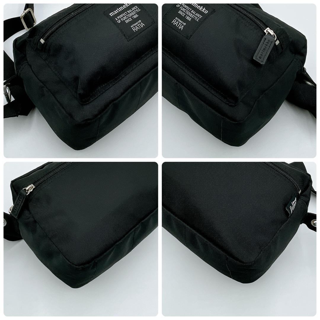 美品 マリメッコ MY THINGS ショルダーバッグ ブラック f456