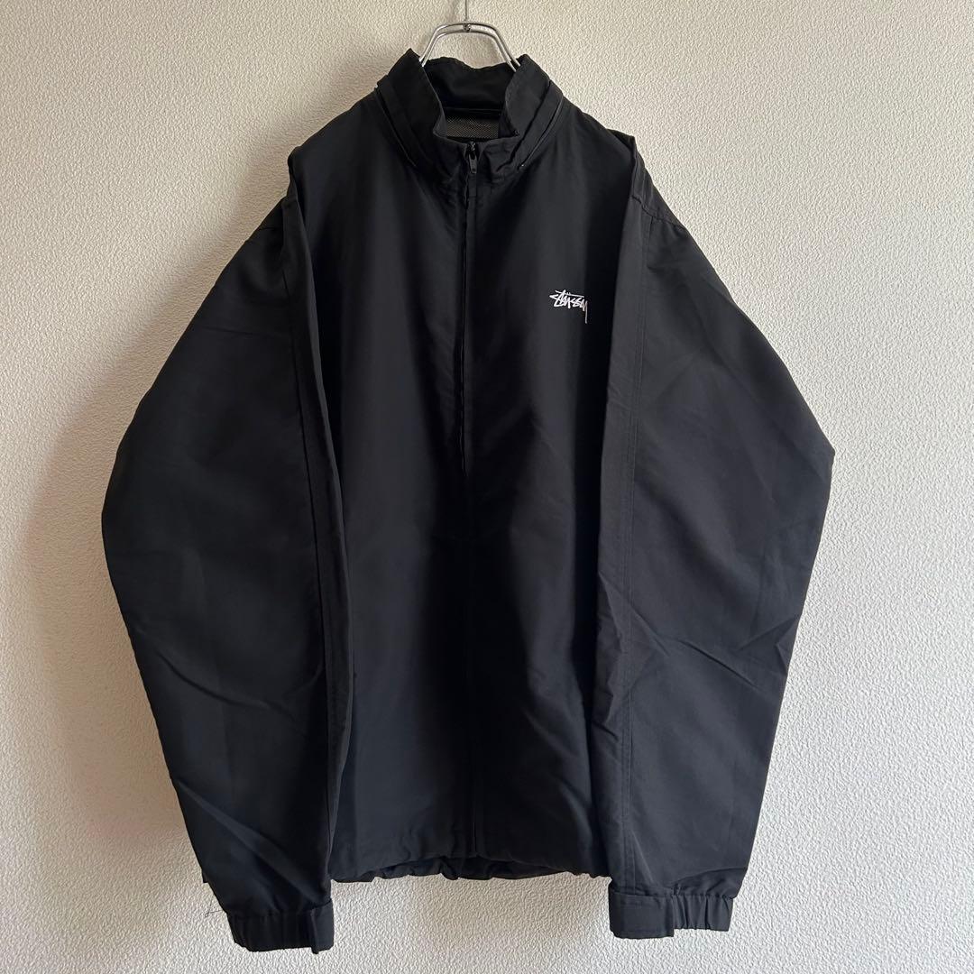 STUSSY ステューシー ナイロンジャケット 刺繍ロゴ バックプリント XL