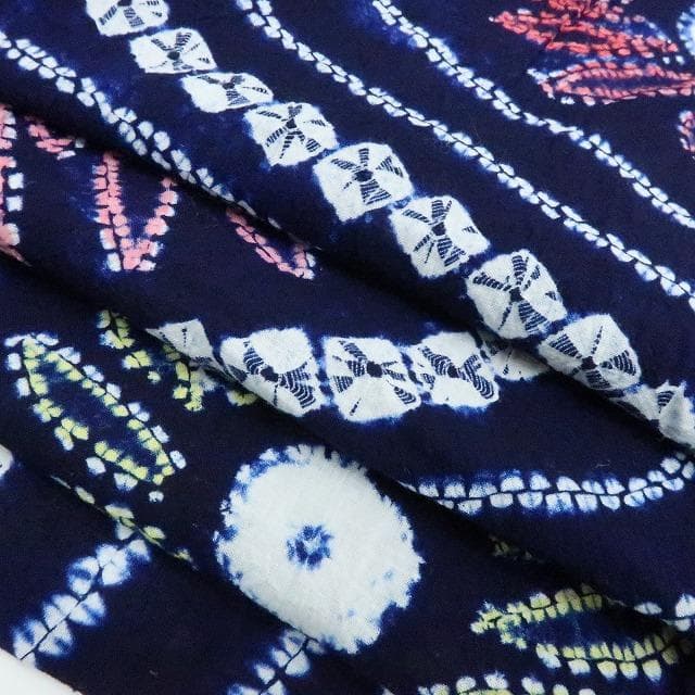 専用Y3221◆有松鳴海絞り 手縫い仕立て 背・胸当て付 向日葵　高級浴衣