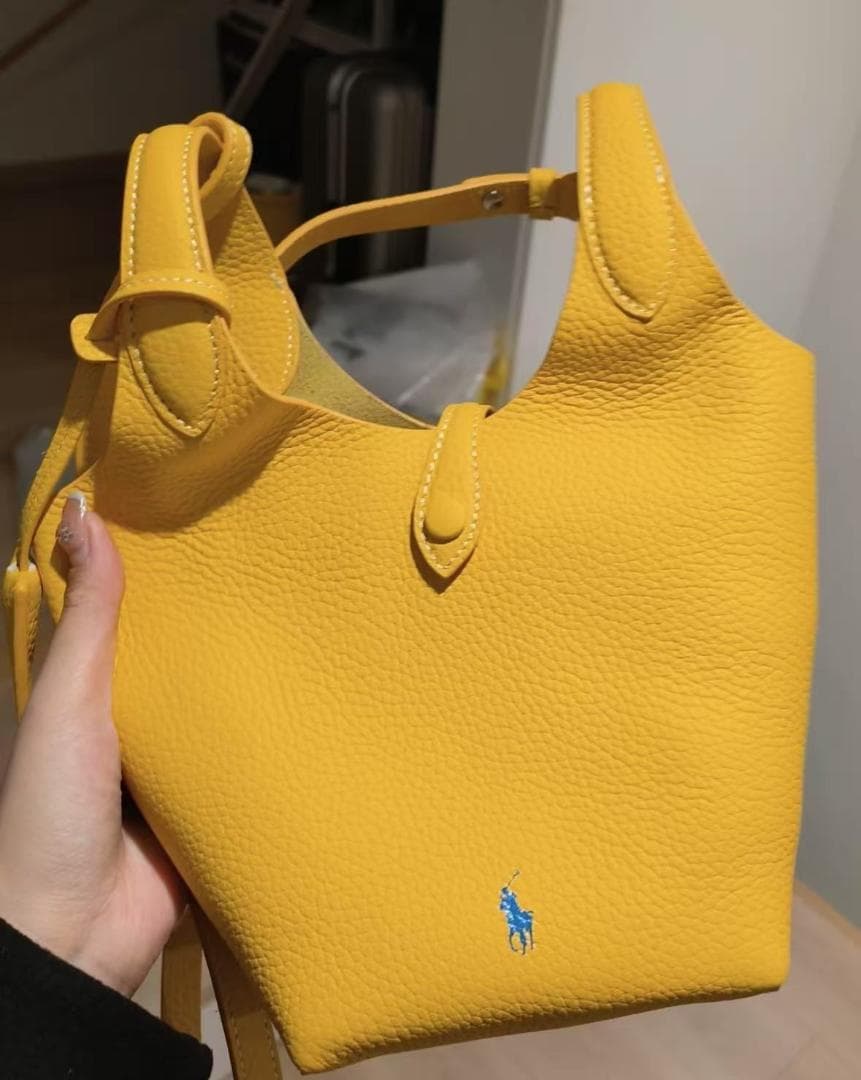 即日発送RALPH LAUREN ポロ・ラルフ・ローレン イエローハンドバッグ