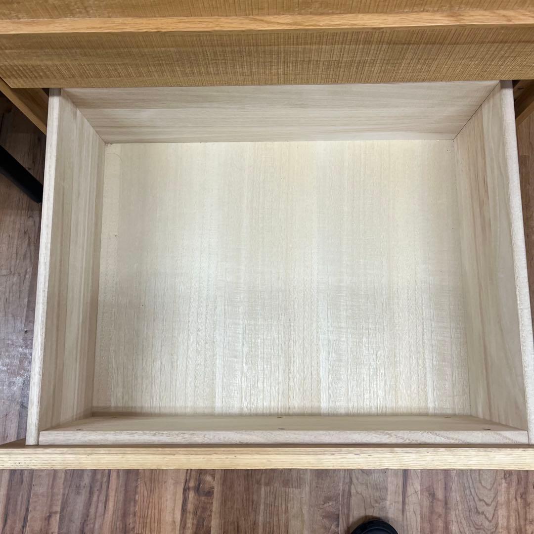 起立木工　サイドチェスト 3段 オーク無垢材 鋸目デザイン 幅60cm