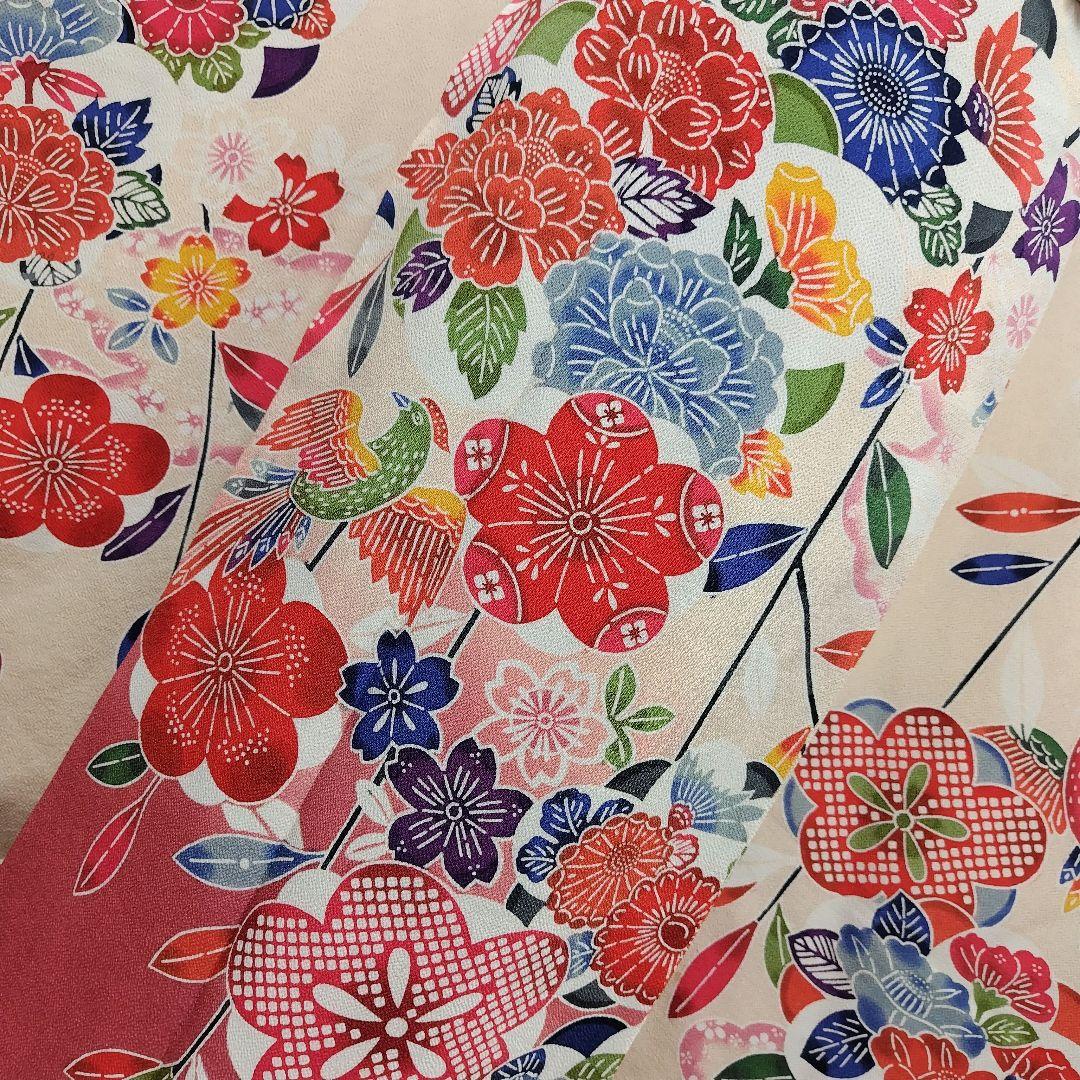 振袖フルセット(7点)・成人式・高級縮緬地・暈し染め・型染め・胴裏正絹・逸品