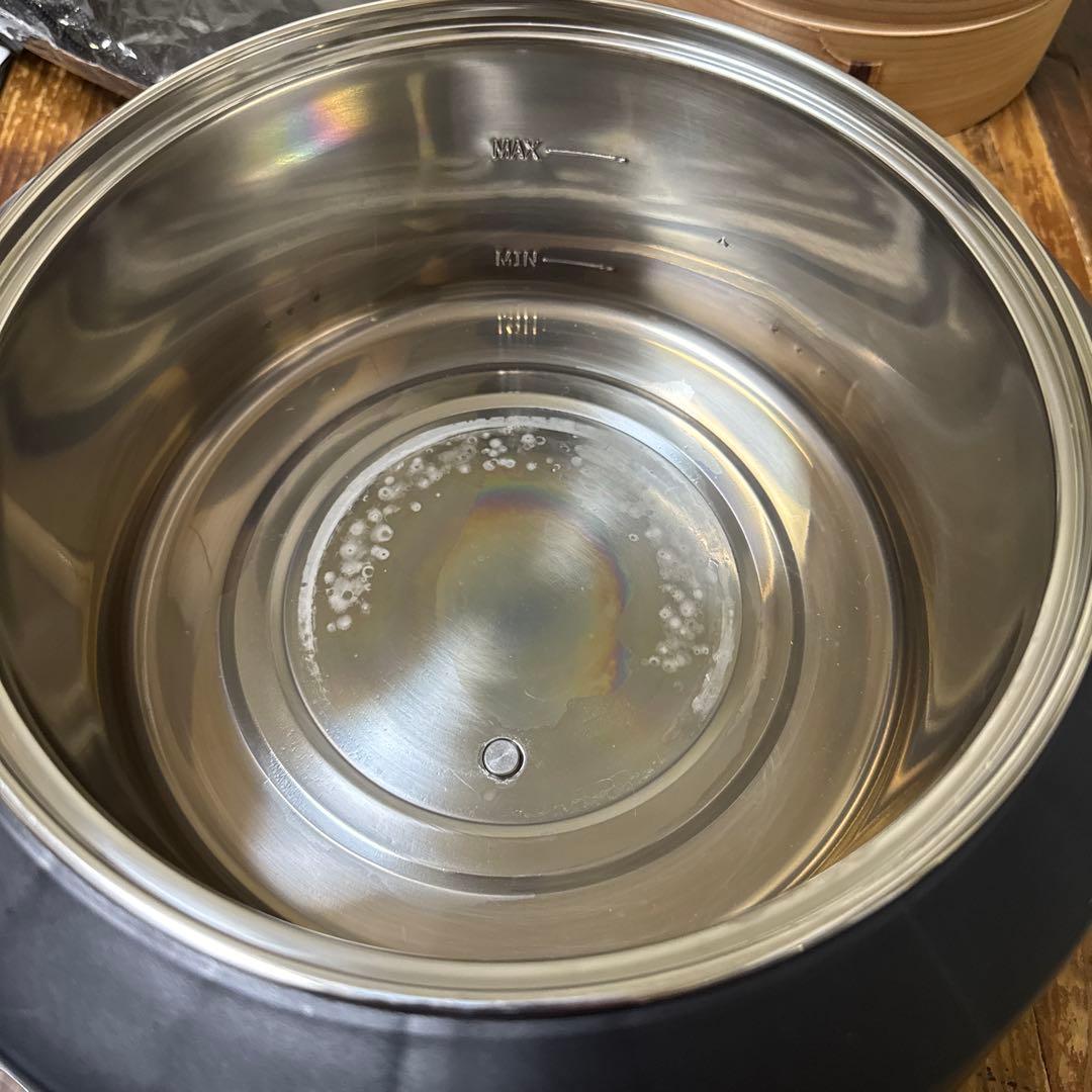 O'MUSU Ocrasi せいろ 蒸し器 電気 21cm 黒