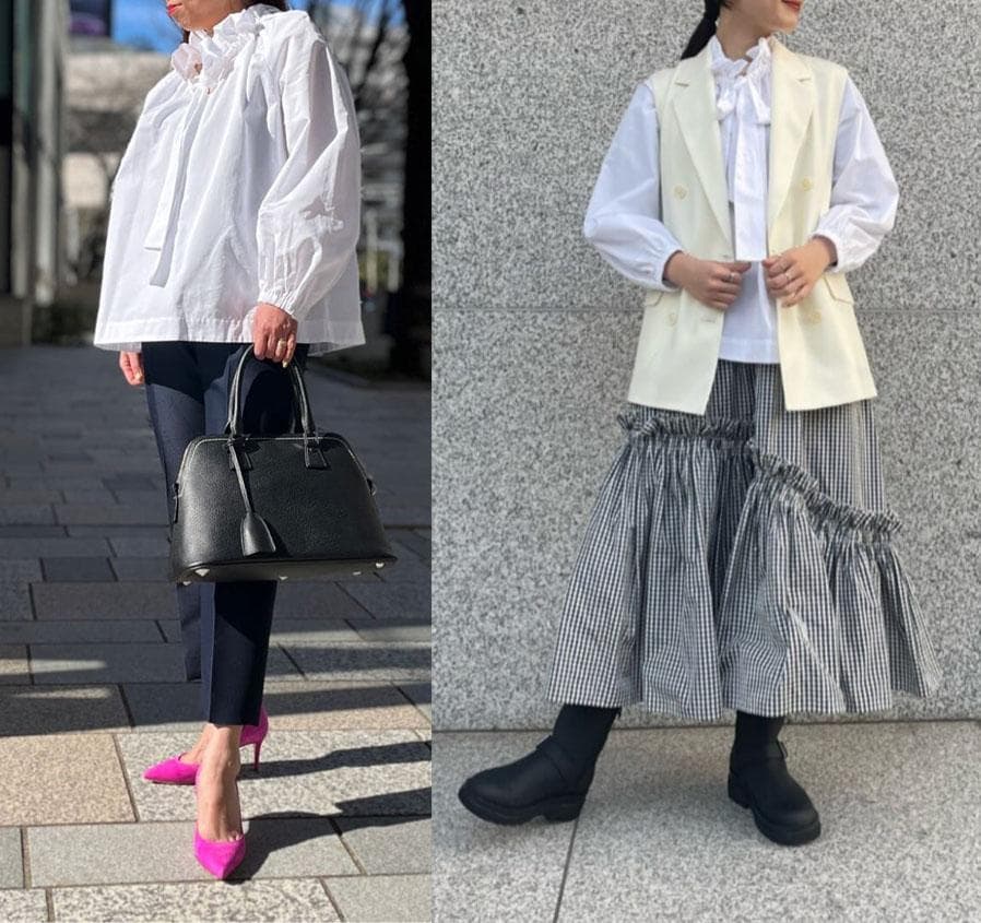 美品 ユナイテッドアローズ TOKYO 2万円 フリルカラーブラウス D565