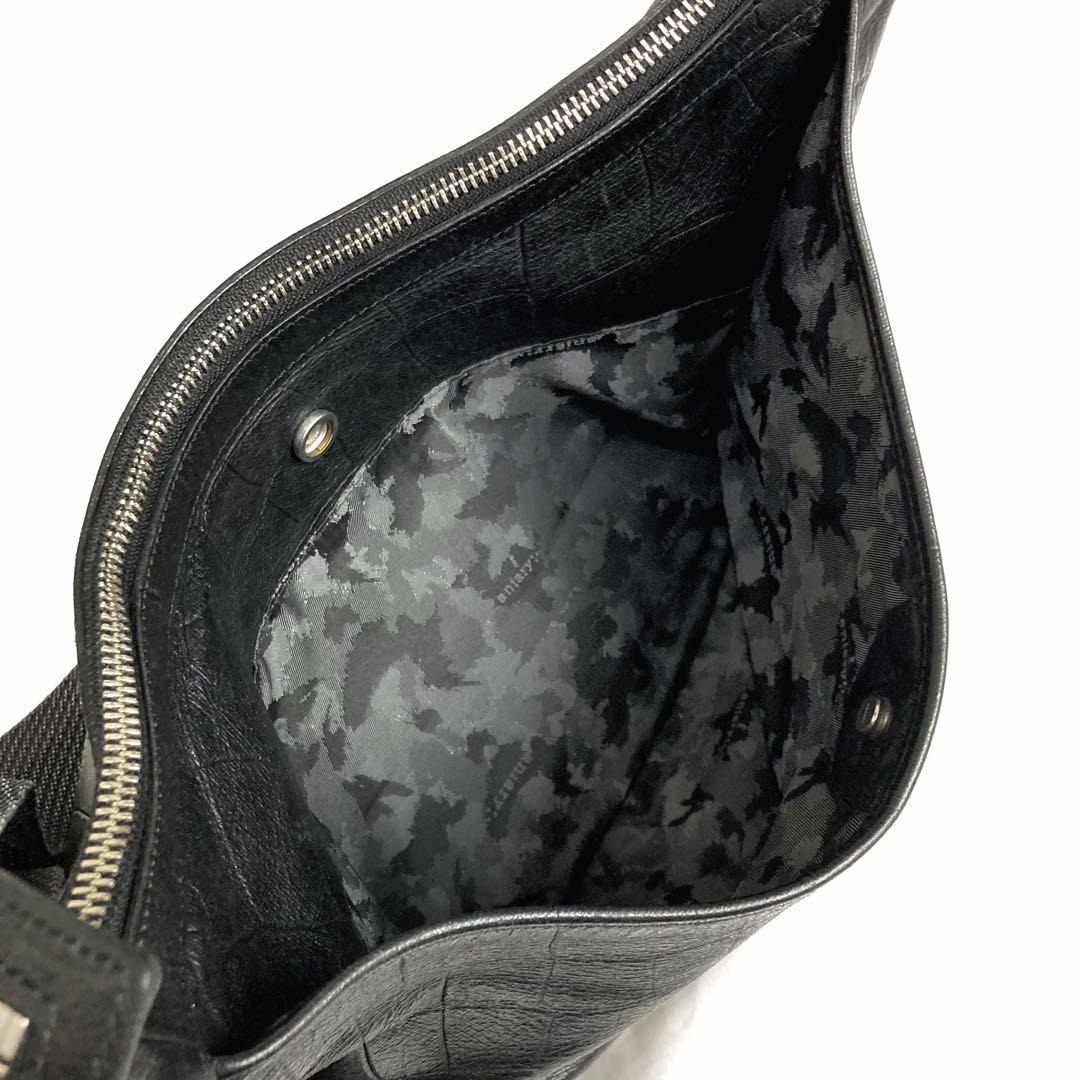 美品✨aniary バルケッタ クロコ型押しショルダーバッグ 三日月 チャーム付