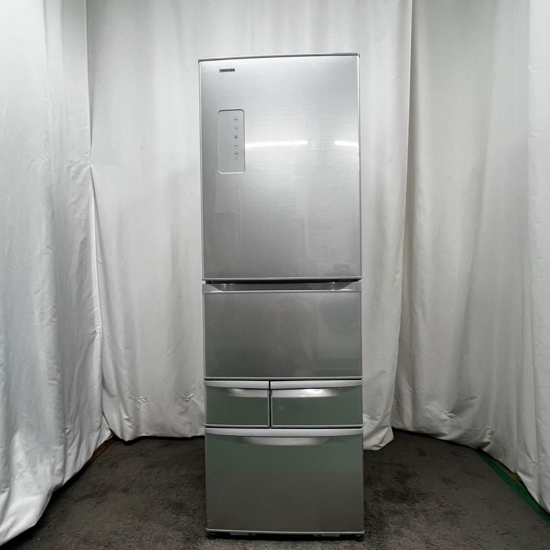 937⭕️冷蔵庫　大型　東芝　400-500㍑　右開き　安い　シルバー　設置無料