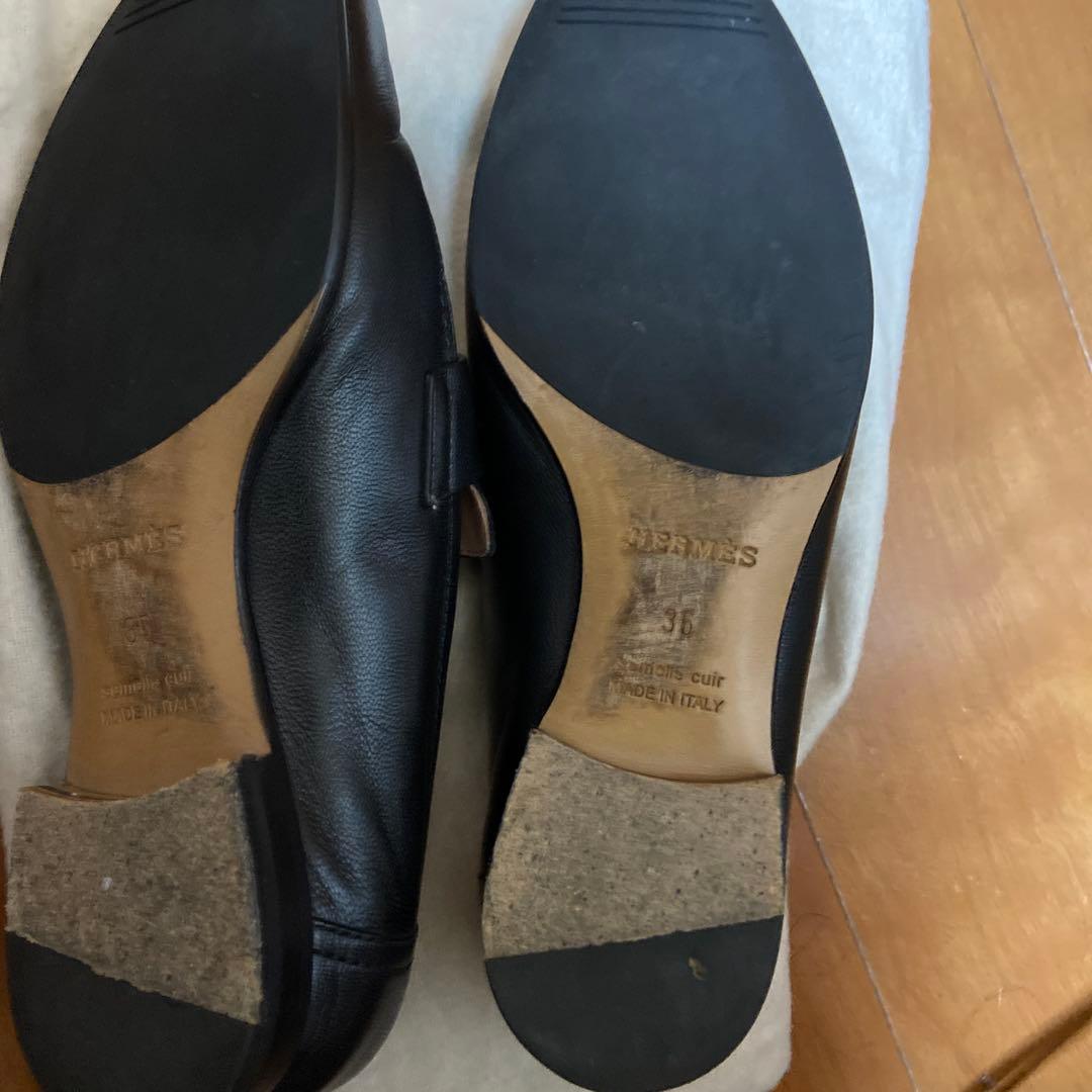 本日7日限定価格エルメス　モカシン　パリ　シルバー金具　35