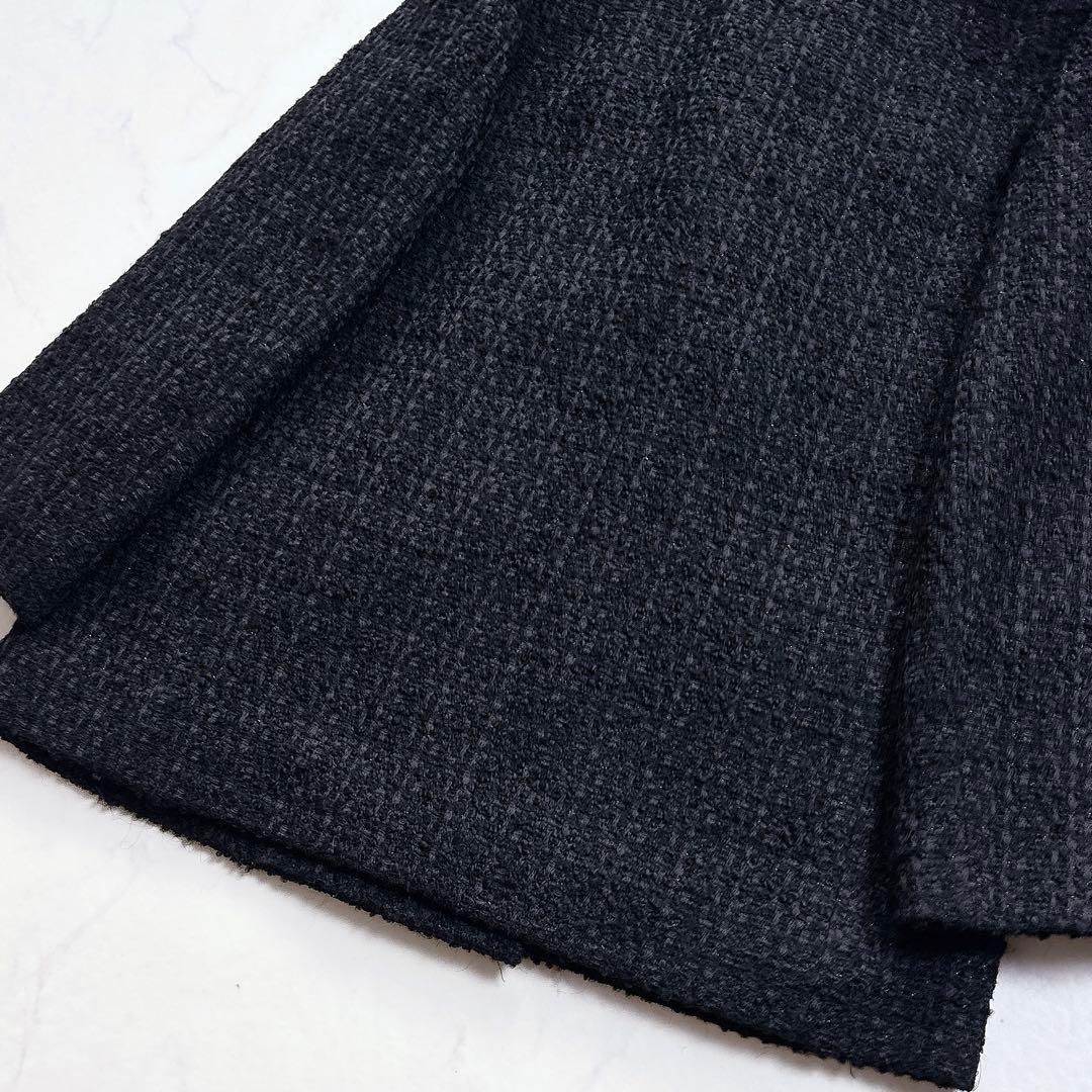 【ANAYI】定価11万　24AW　ラメツイードテーラーダブルコート　ハーフ丈