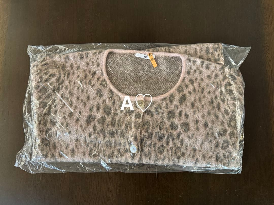 SLY スライ JQ LEOPARD カーディガン M/PNK レオパードニット