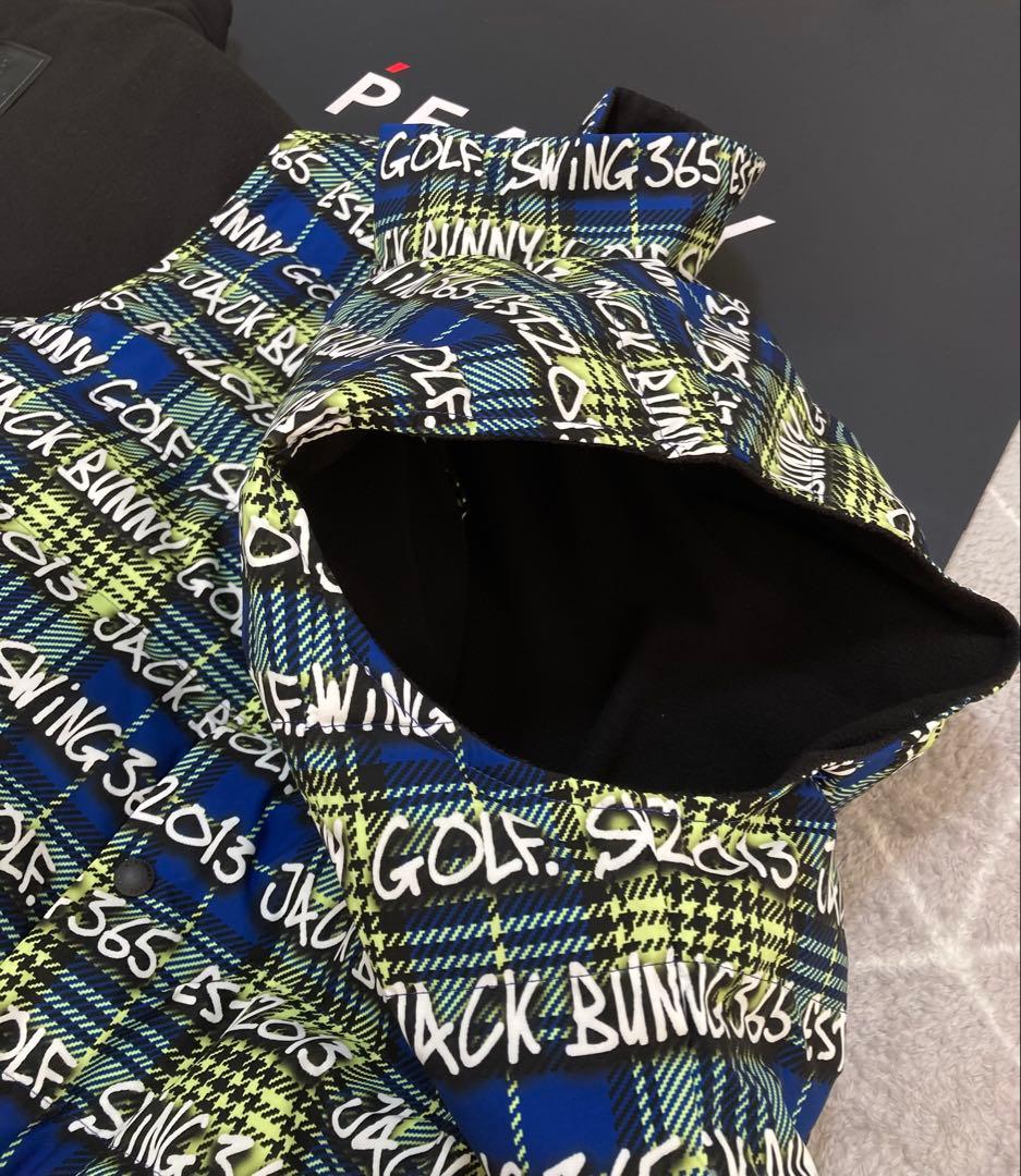 新品 パーリーゲイツ ジャックバニー リバーシブル中綿ベスト(5)L/ライム