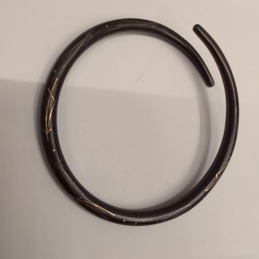 茶道具　釜鐶　嵌金銀松葉　釜釻　釜師　和田美之助造　共箱