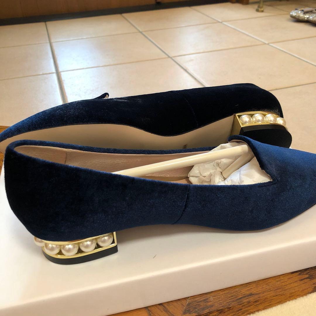 お値下げ！未着用♡セブントゥエルヴサーティ　パールが素敵なベルベットローファー♡