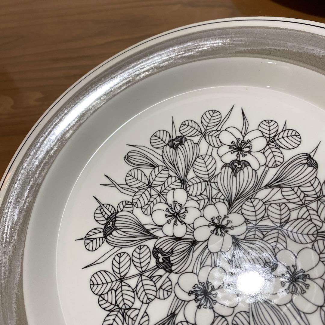 クロッカス　アラビア　グレーリム　プレート　26㎝　中皿　大皿　ブラック　D