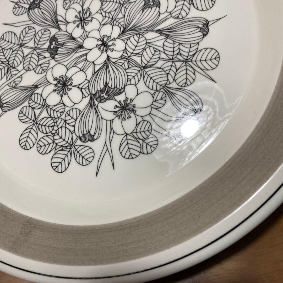 クロッカス　アラビア　グレーリム　プレート　26㎝　中皿　大皿　ブラック　D