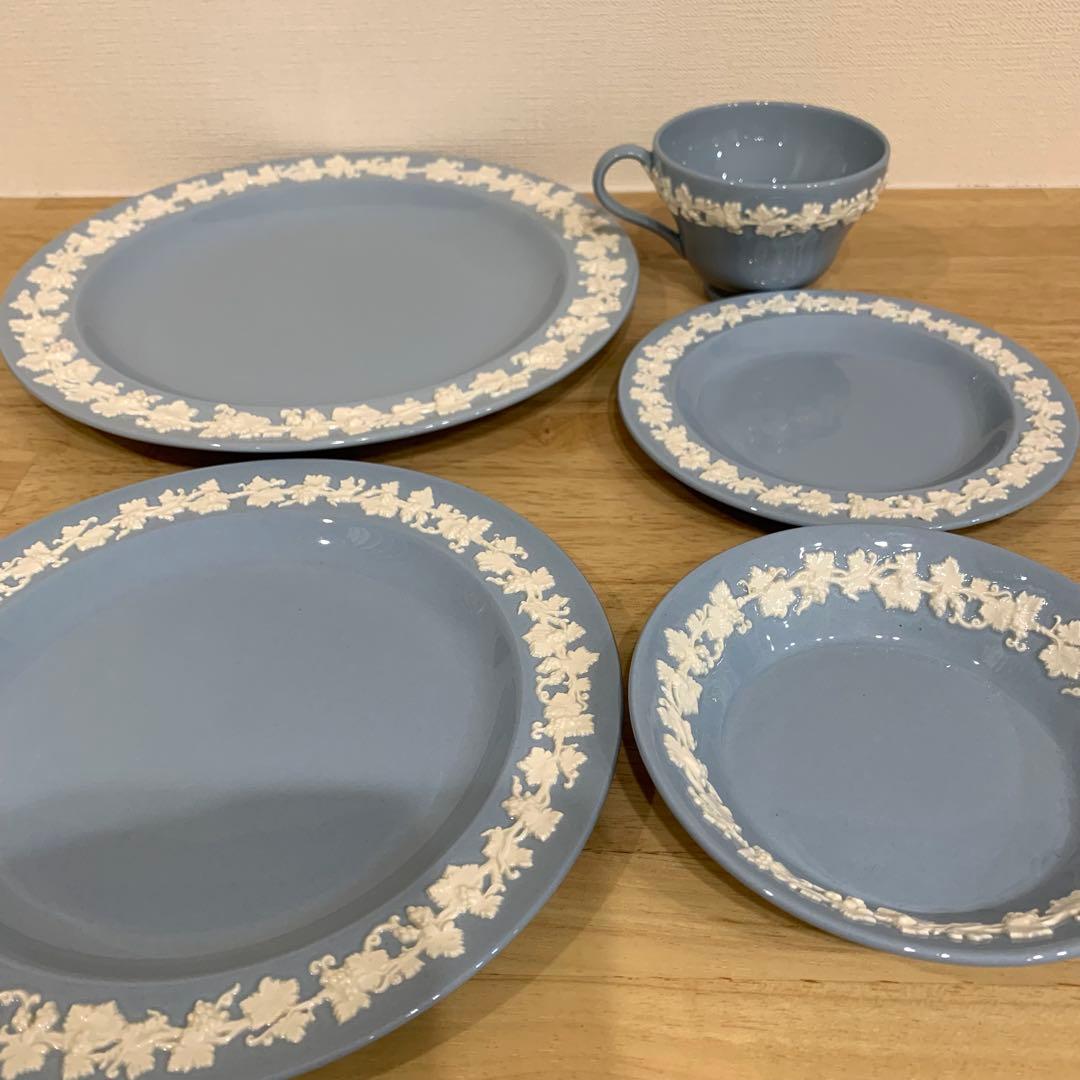 希少 ウェッジウッド クイーンズウェア クリーム ラベンダー 5点 セット