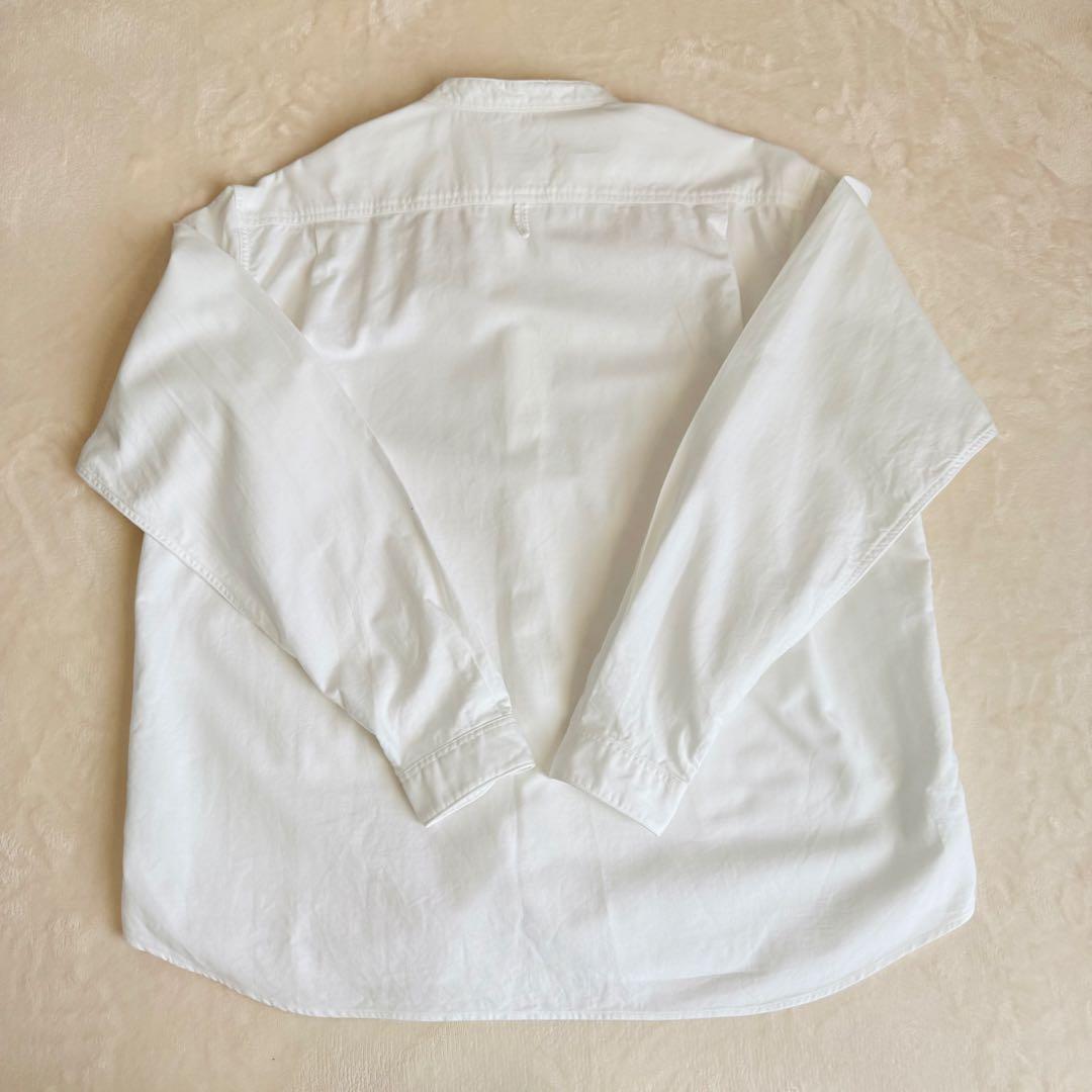 【美品】DANTON ダントン バンドカラーシャツ ホワイト 38 ゆったり