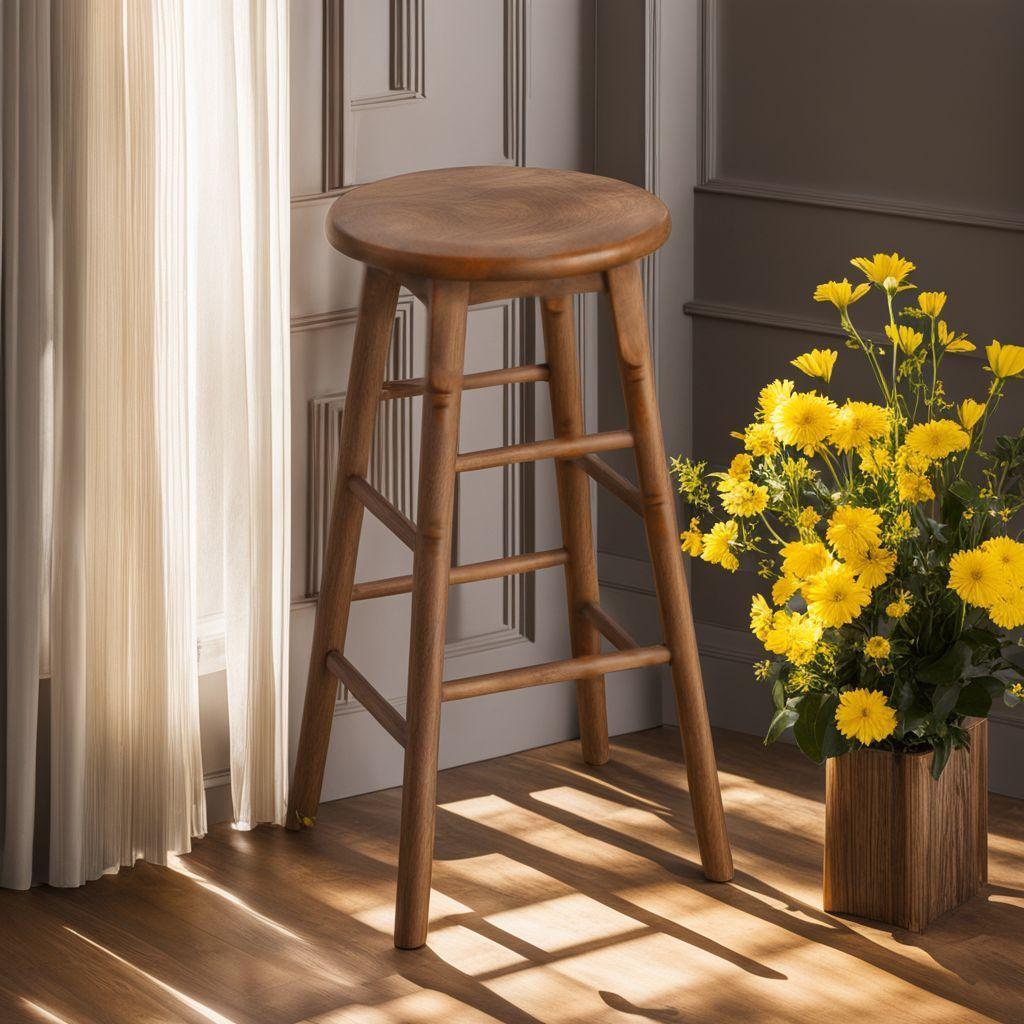 カスタマイズハイスツール 天然木オークラバーウッド シンプル