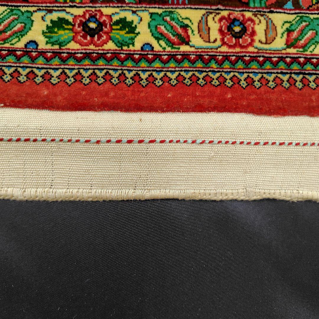 【ツリーマンション】ペルシャ絨毯　シルク手織り　動物パラダイス　高級極美品