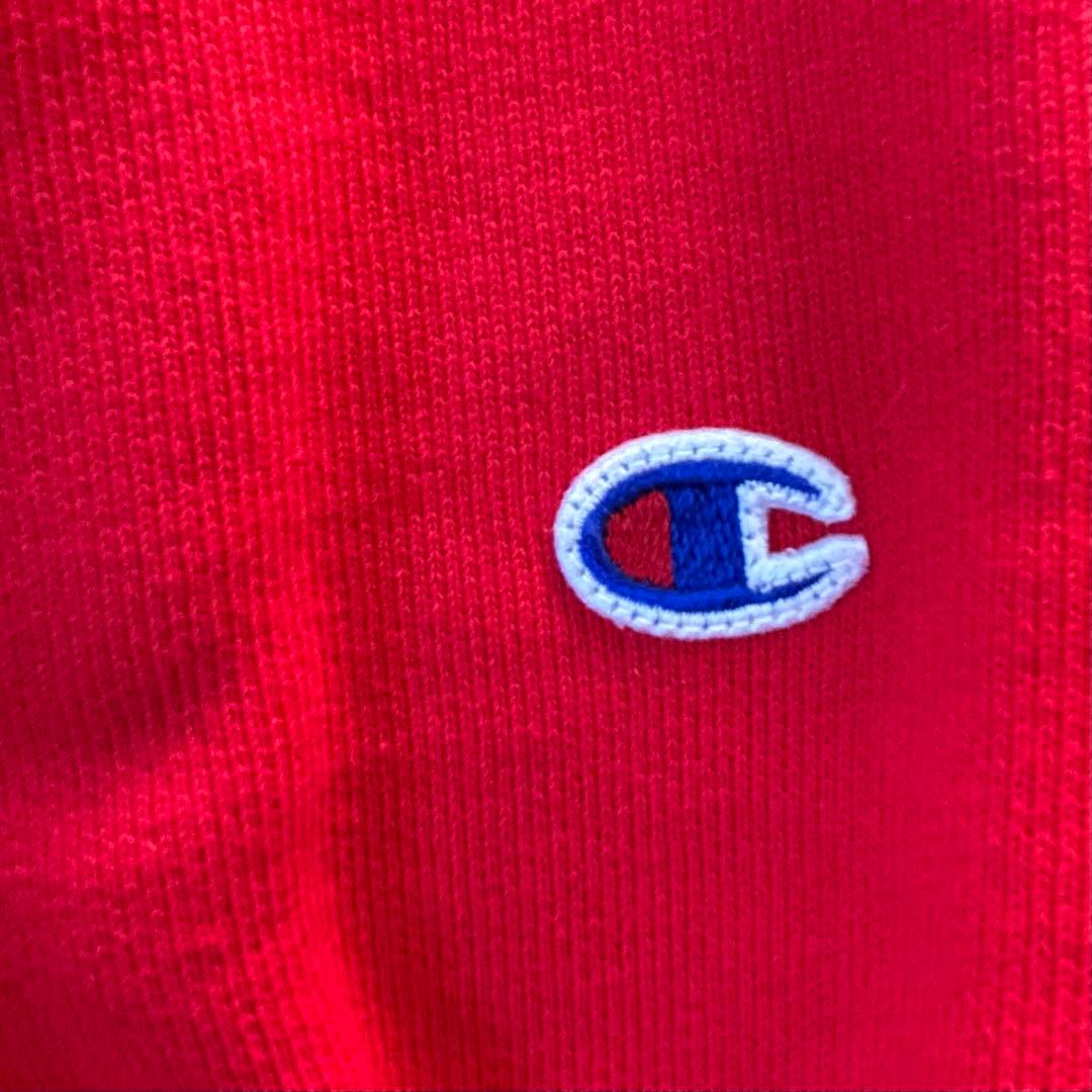 【刺繍ロゴ】チャンピオンスウェット リバースウィーブ L 青タグ 赤 70s復刻