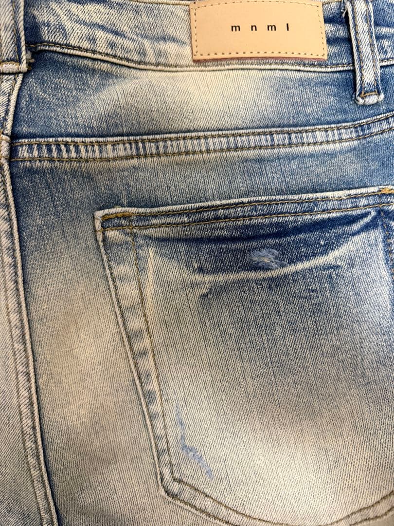 mnml ダメージ加工デニムジーンズ　32インチ
