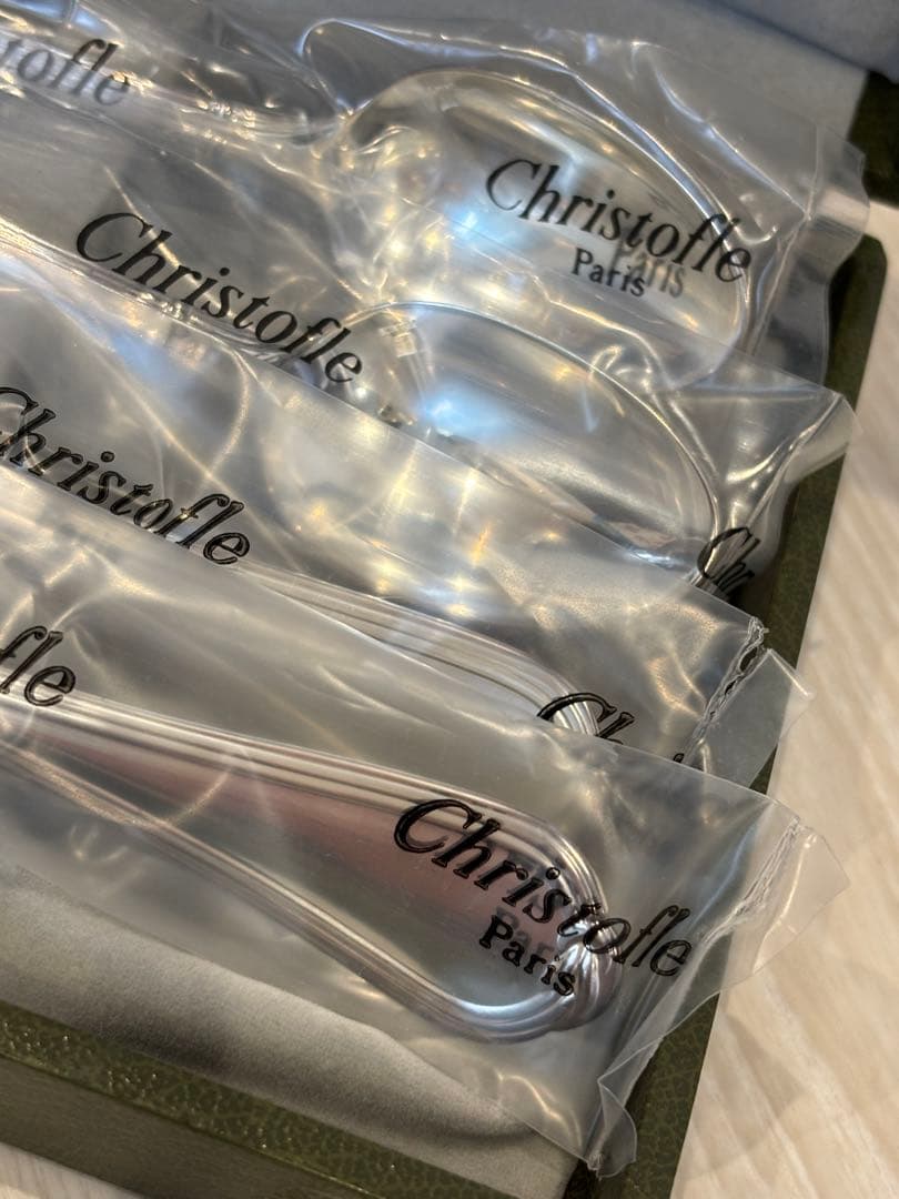 Christofle 新品未使用 ２人用 スプーン＆フォークセット 専用ケース付