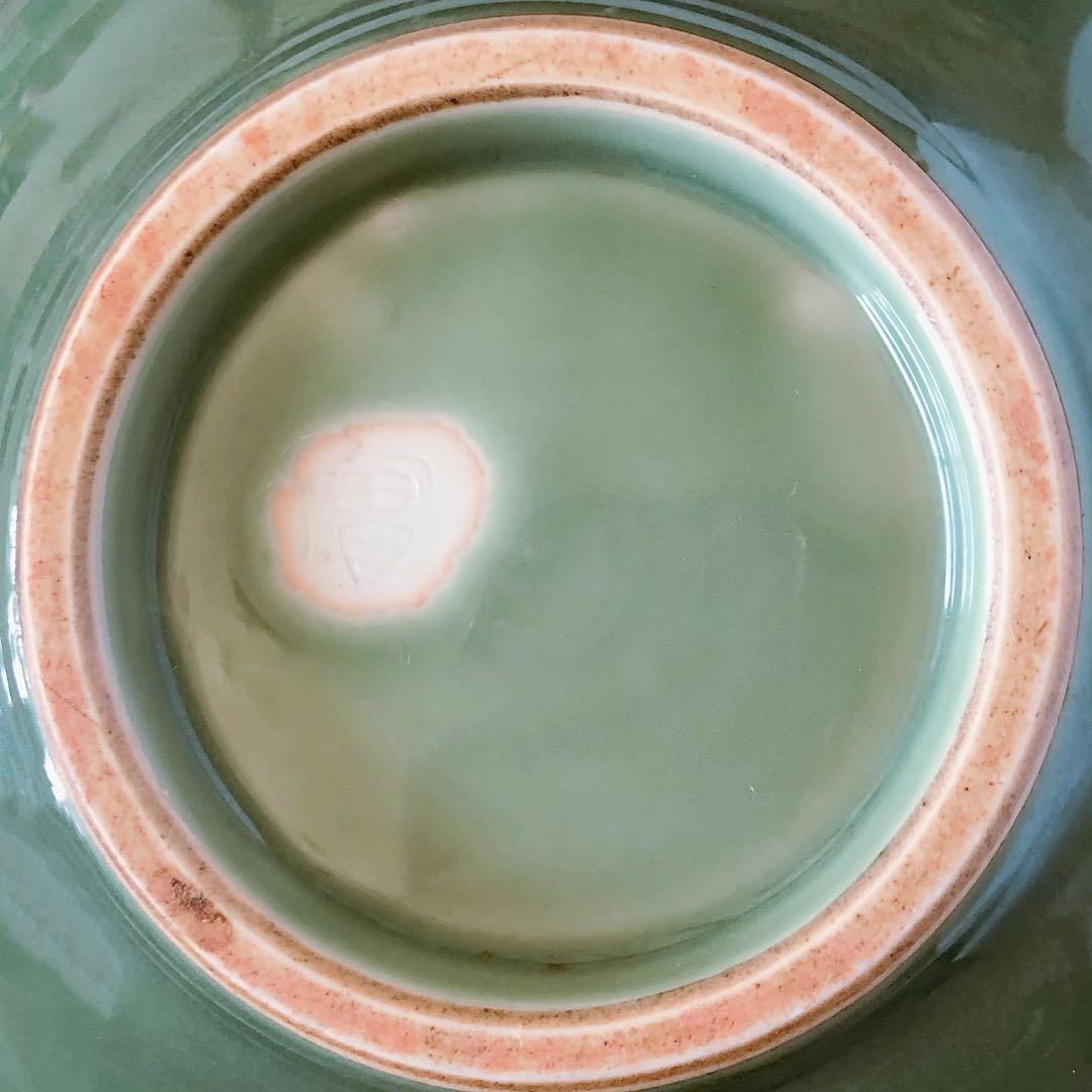 【レア】ヴィンテージ 茶道具 菓子鉢 総織 魯 花器 中鉢 青磁 日本 高級