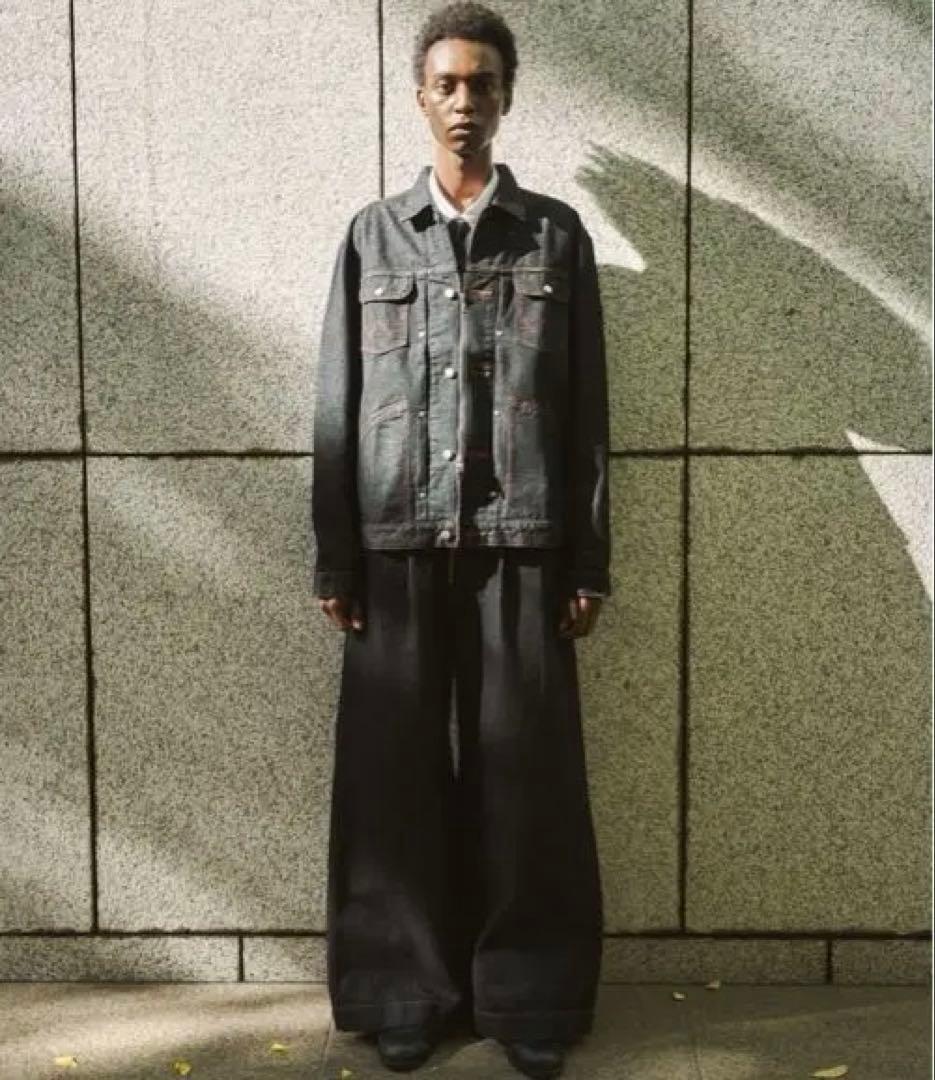 camphorwood × wrangler フロントジップワイドバギーデニム