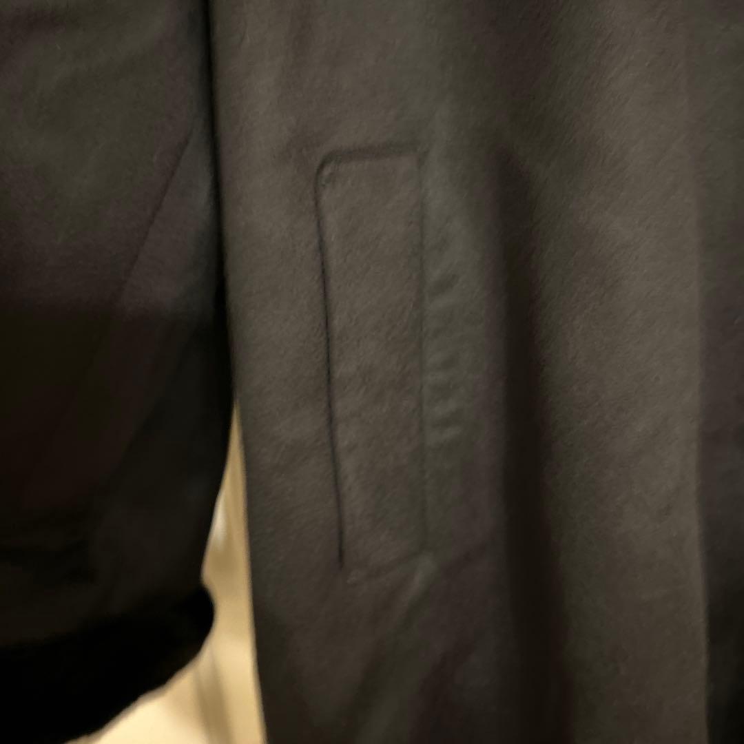 カシミヤ100%【新品未使用】ファー付きロングコート　黒