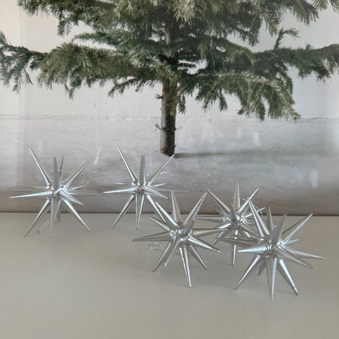 ベツレヘムの星　オーナメント　銀の星　大2個 小3個セット