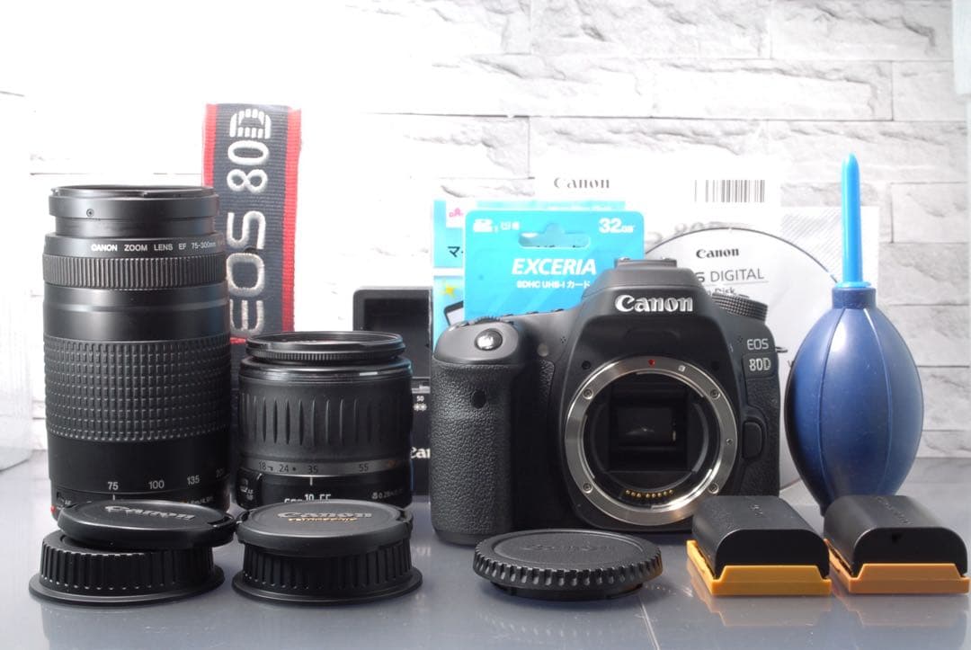 美品 Canon EOS 80D ダブルレンズキット Wi-Fi搭載　スマホ転送