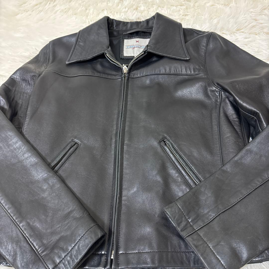 CHEVIGNON シェビニオン　レザーライダースジャケット　シングル　ベルト