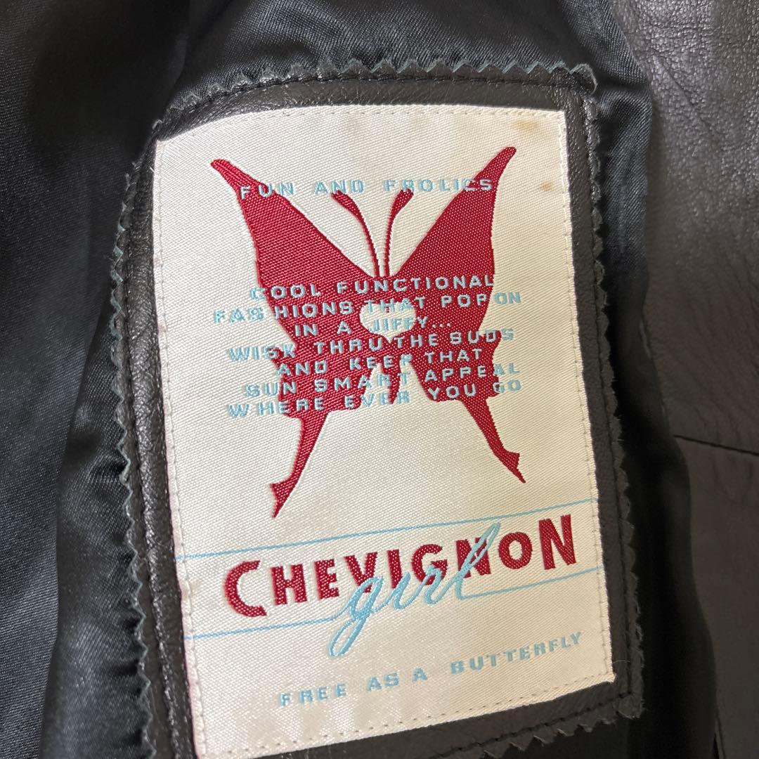 CHEVIGNON シェビニオン　レザーライダースジャケット　シングル　ベルト