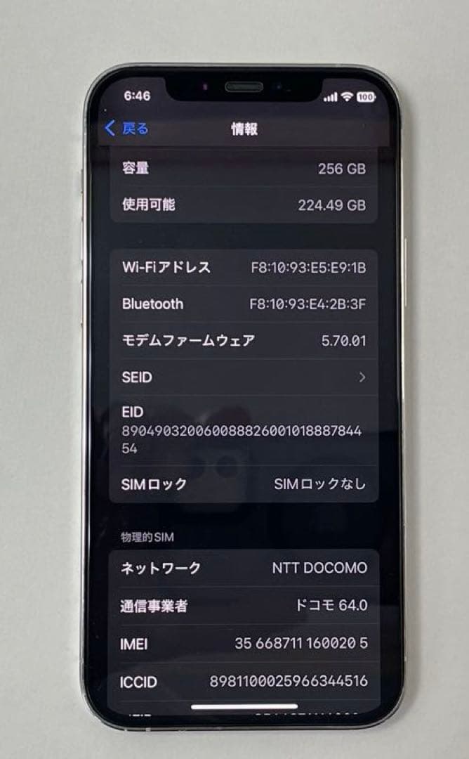 iPhone12Pro256GB Silver美品バッテリー100% 動作良好