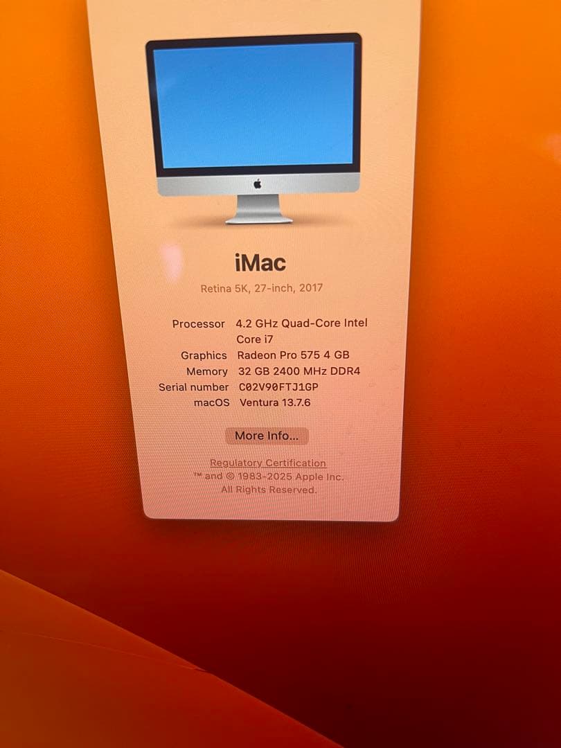 iMac Retina 5K 27インチ 2017年モデル ジャンク