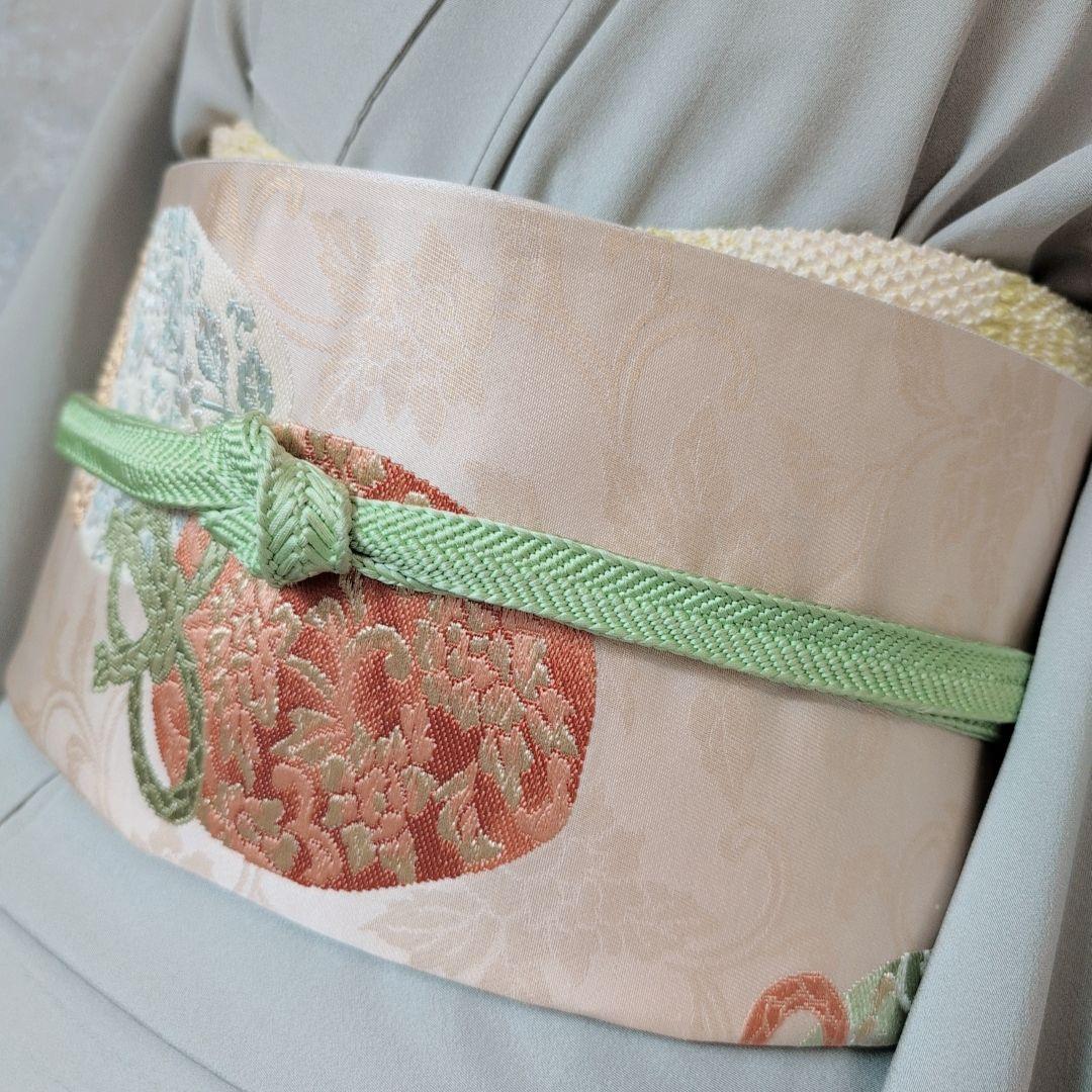 訪問着　フルセット　加賀友禅　虫食い　着物　正絹　花　祝い事　落款　E1