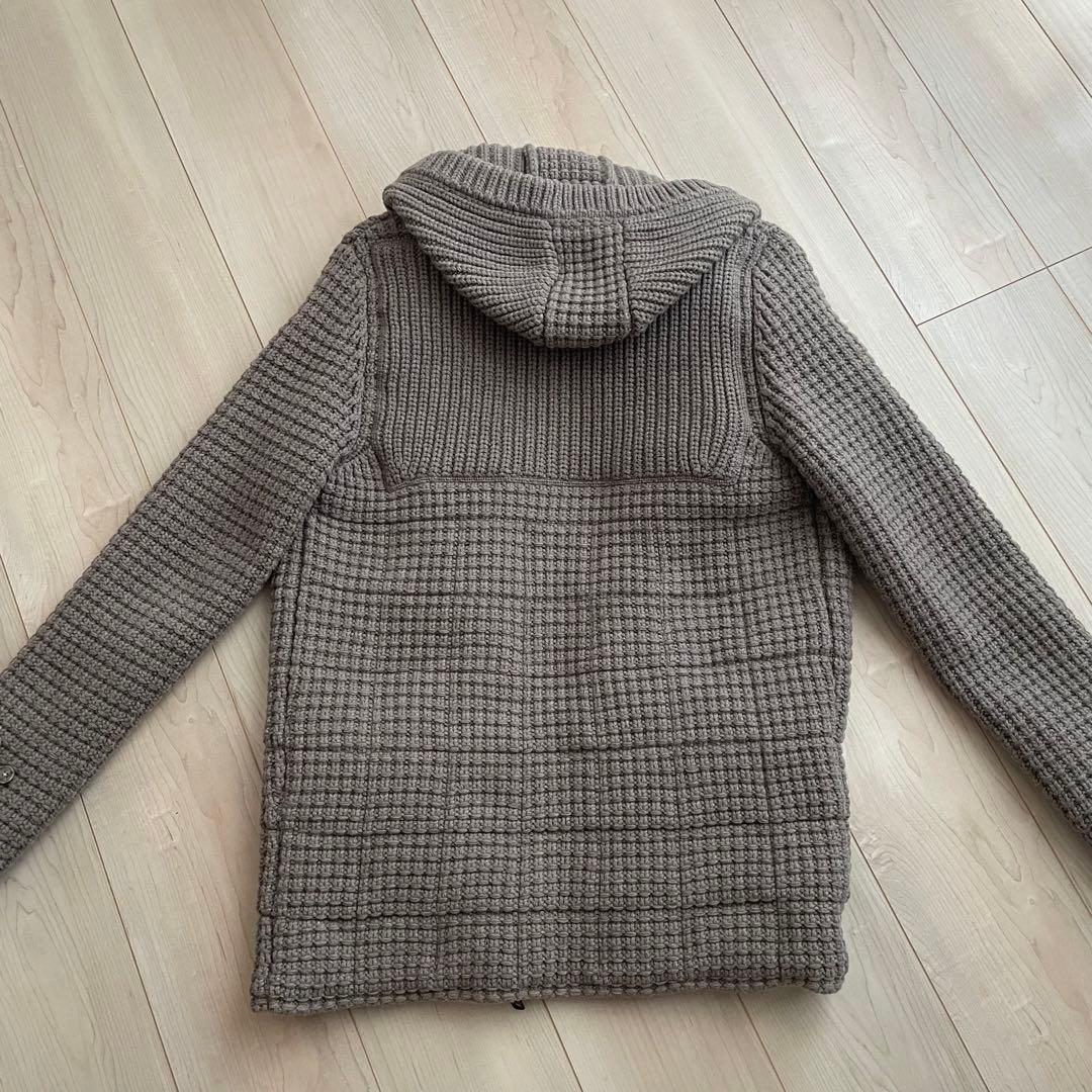 ニットダッフルコート フード付　ストームストラップ付　グレー　bark 希少