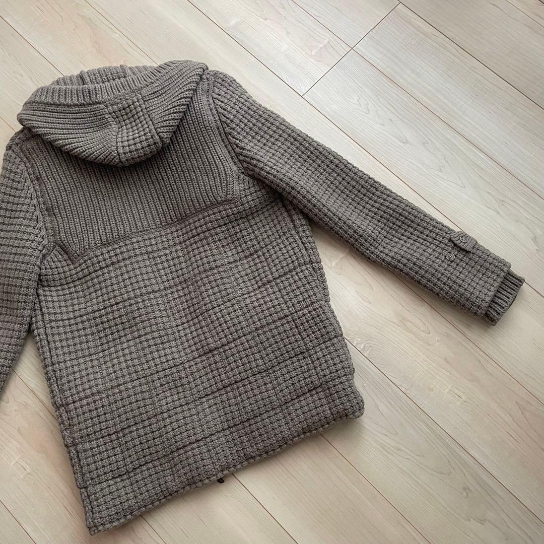 ニットダッフルコート フード付　ストームストラップ付　グレー　bark 希少
