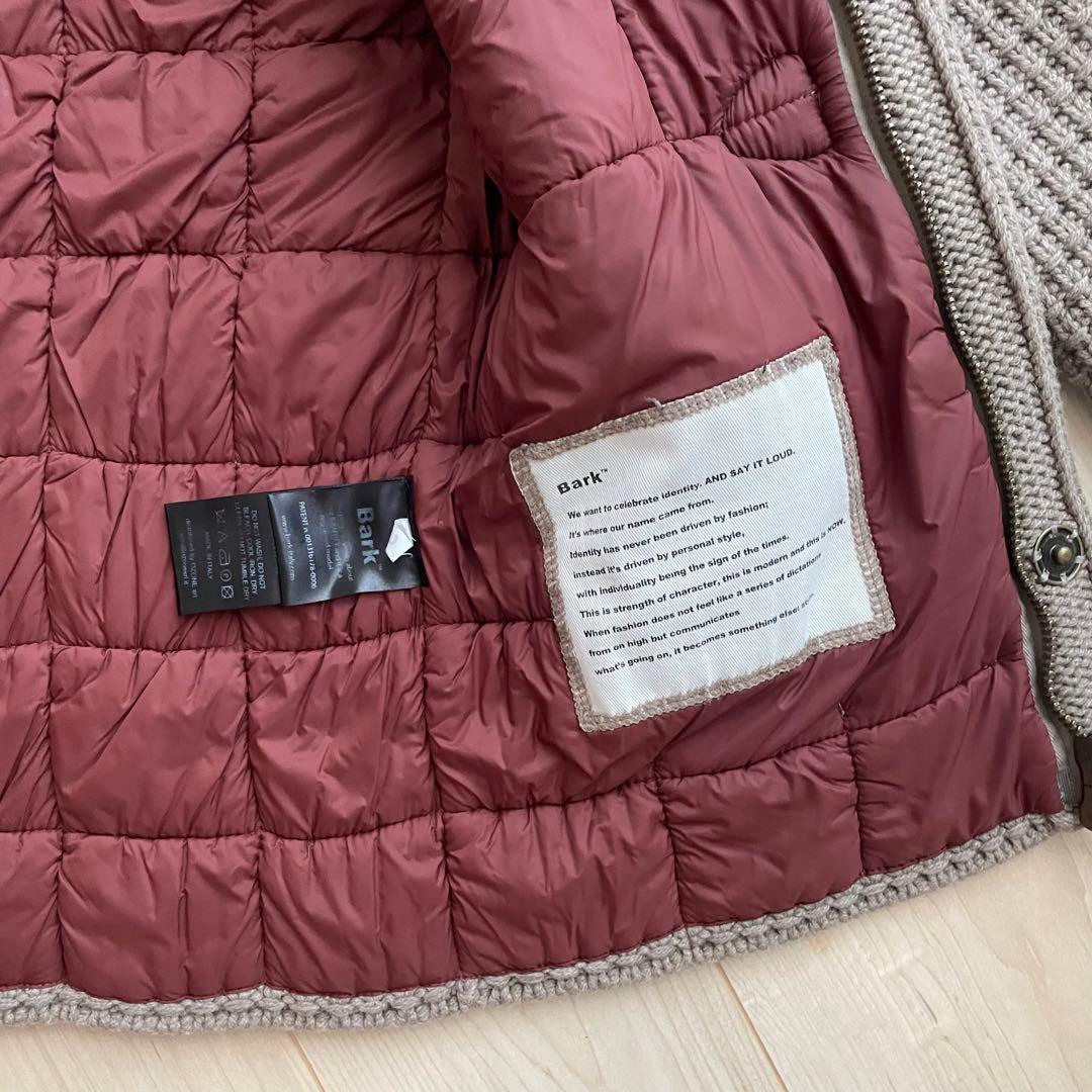 ニットダッフルコート フード付　ストームストラップ付　グレー　bark 希少