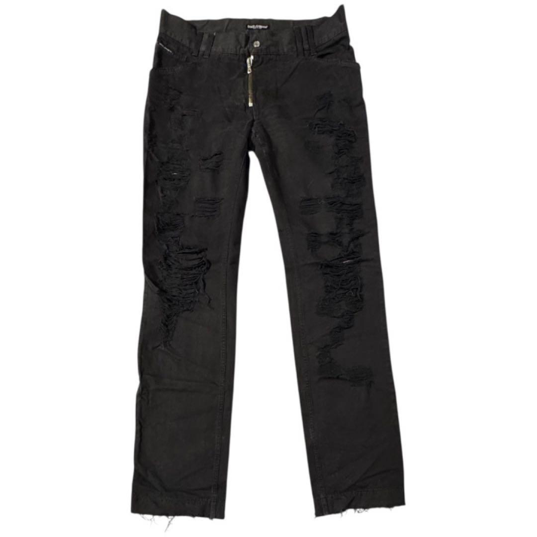 希少　ドルガバ　D&G クラッシュデニム　ダメージ　ロゴ　54 y2k