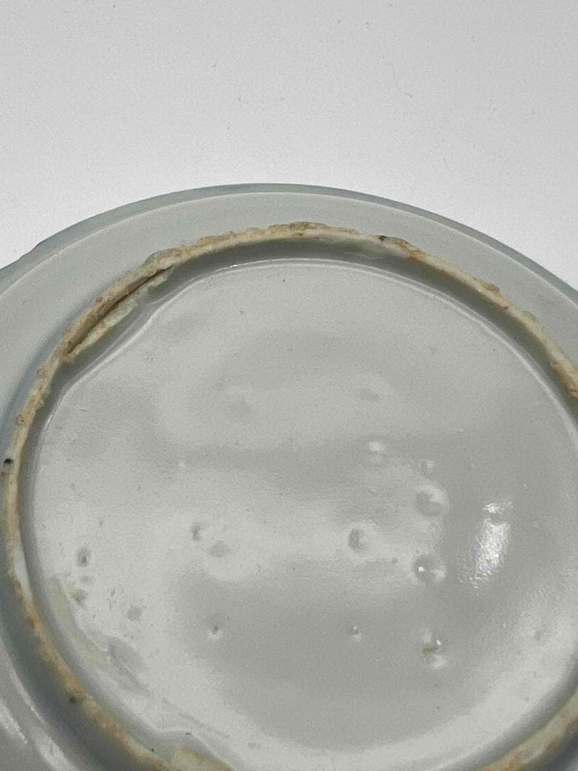 明時代　染付 青花蟹文盤一対　【希少貴重】【旧家蔵出し】　古染付皿(B-48)