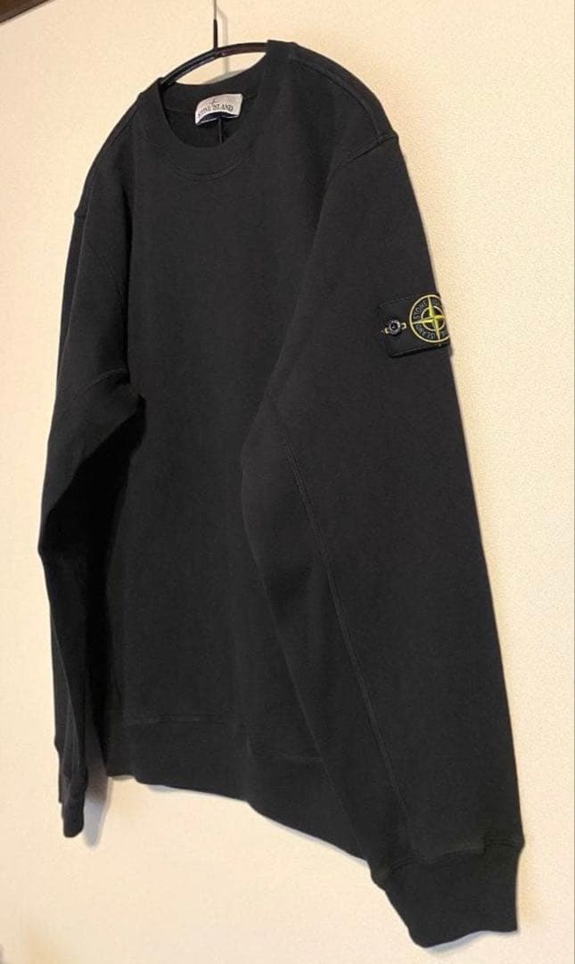 25SS STONE  袖ワッペンロゴ スウェット L 黒色
